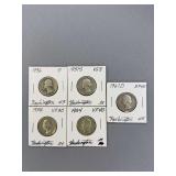 5 Washington Quarters as Shown