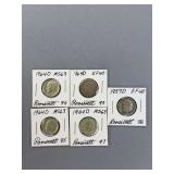 5 Roosevelt Dimes as Shown