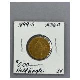 1899 S $5.00 Gold Coin