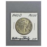 1945 D Walking Liberty Half Dollar