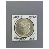 Morgan Silver dollar 1881 S