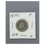 Seated Liberty Quarter 1875 S