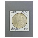 Morgan Silver dollar 1921
