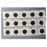 15 Indian head Cents as Shown