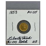 1853 $1.00 Liberty Head Gold Coin