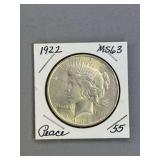 Peace Silver Dollar 1922