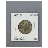 Barber Quarter 1915 D