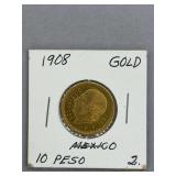 1908 10 Peso Mexican Gold piece