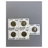 5 Roosevelt Dimes as Shown