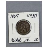 3 CENT Nickel 1867