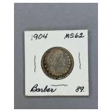 Barber Quarter 1904