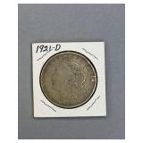 Morgan Silver dollar 1921 D