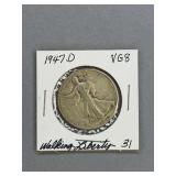 1947 DWalking Liberty Half Dollar