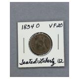 Seated Liberty Dime 1854 O