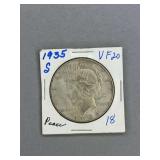 Peace Silver Dollar 1935 S