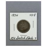 Seated Liberty Quarter 1854