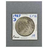 Peace Silver Dollar 1927 D