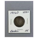 Barber Quarter 1906 D