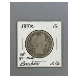 Barber Half Dollar 1892