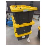 Three medium storage totes with lids
