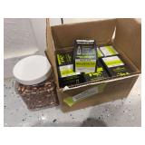 Nosler 6.5 MM 140 grain bullets and additional plastic container full of bullets