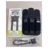 Magpul bipod, three Glock 9 mm magazines with case and gun lock