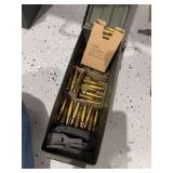 10 boxes of 5.56 MM ammo each box with 3 10 round clips and ammo case (300 rounds)