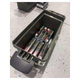 Eight cases of Wolf 223 R.E.M. ammo 20 cartridges per box plus ammo case