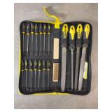 Set of files and wire brush