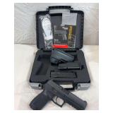 Sig Sauer 9MM by 19 model P320 serial number 58C071192 with case, belt clip, gun lock and three magazines ￼