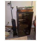 AR Inc turntable, Sony receiver STR-DH590, Technics 5 disc changer SL-PD647, cabinet and CD stand