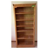 11D x 33L x 72H modern oak bookcase