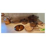 Visions glass cookware and copper kettle