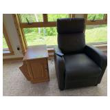 Massage chair with side table, wear on head rest