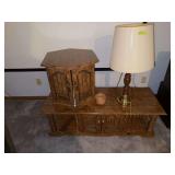 Coffee table, side table and table lamp