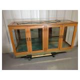 Curio cabinet, bottom lighted, glass shelves 17 x 57 x 30