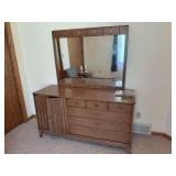 MCM dresser w matching full size headboard 20d x 58L x 66H