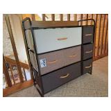12D x 32L x 30H metal storage shelf w cloth drawers