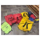 7+ dry bags and small wetsuit plus bag of rope