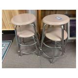 Four chrome leg children’s school stools