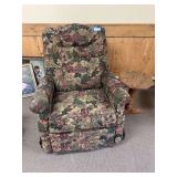 La-Z-Boy floral upholstered recliner and side table