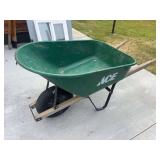 Ace Hardware green metal wheelbarrow