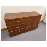 Six drawer, vintage dresser, dovetail drawers brass pulls