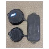 Cast iron skillets and griddle
