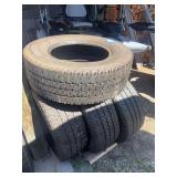 Set of four Michelin LT 275/70 R18  from a 2009 Ford 1 ton pick up, approx 75%