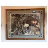 Carl Brenders bald eagle print 39 x 31 with ornate matting and frame