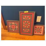 Three pieces barnboard quilt art