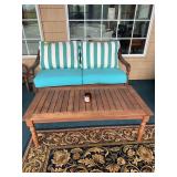 Two cushion patio loveseat w matching coffee table