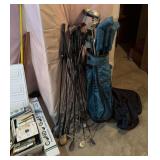 Golf clubs, Air Zevo, many others, square Two bag etc