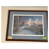 S/N "Snowy Owl" by James Meger 242/1500 Framed measures 33x26